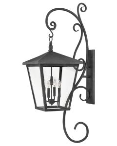 Double XL Wall Mount Lantern with Scroll