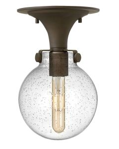Clear Seedy Globe Flush Mount