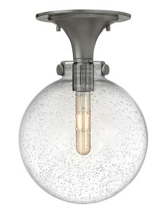 Medium Clear Seedy Globe Flush Mount