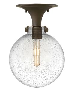 Medium Clear Seedy Globe Flush Mount